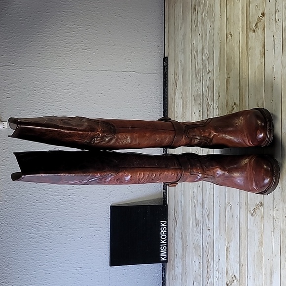 Freebird Steven Quebec‎ Leather Equestrian OTK Tall Boots Size 9 Cognac Sweet! - Picture 5 of 12